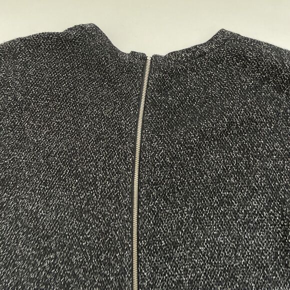 EXPRESS Black Silver METALLIC SPARKLE SWEATER Knit Top FULL Zip Back XS - Picture 5 of 9